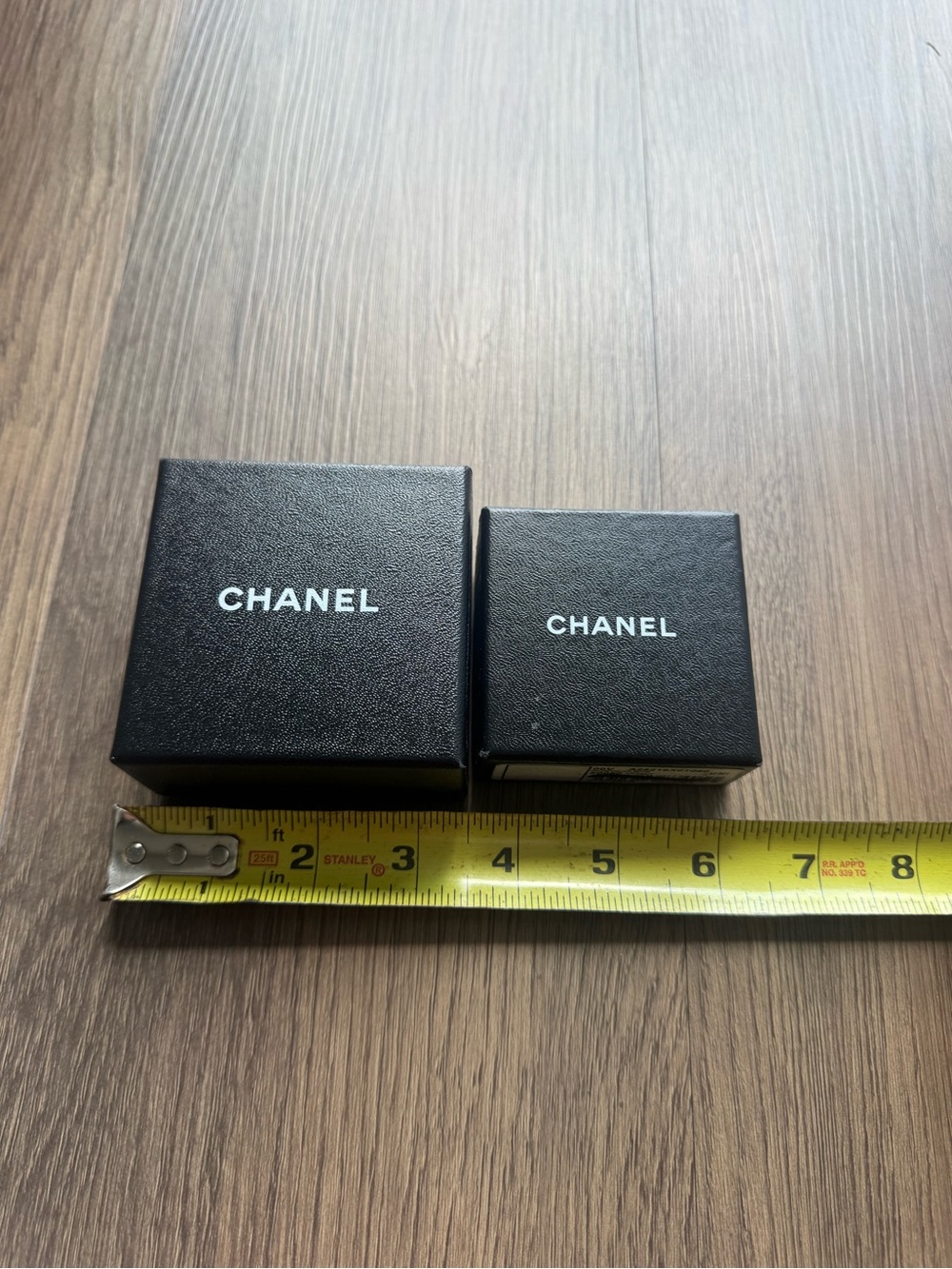 Set of 2 CHANEL Black Jewelry Gift Boxes with White Logo
